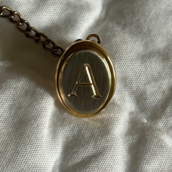 Other - Mens Tie Tack Pin Letter A Monogram Initials Silver Gold Oval Beveled Like New
